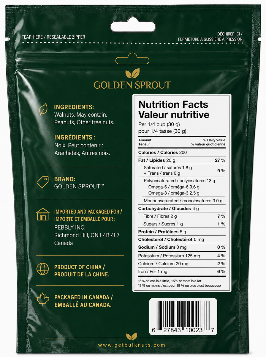 Golden Sprout Walnut Pieces 250g retail pouch